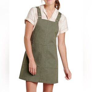 Toad & Co Earthworks Jumper Dress W/Pockets Green Organic Cotton Blend Women S